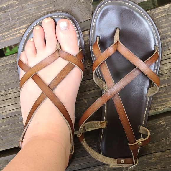 worn flip flops